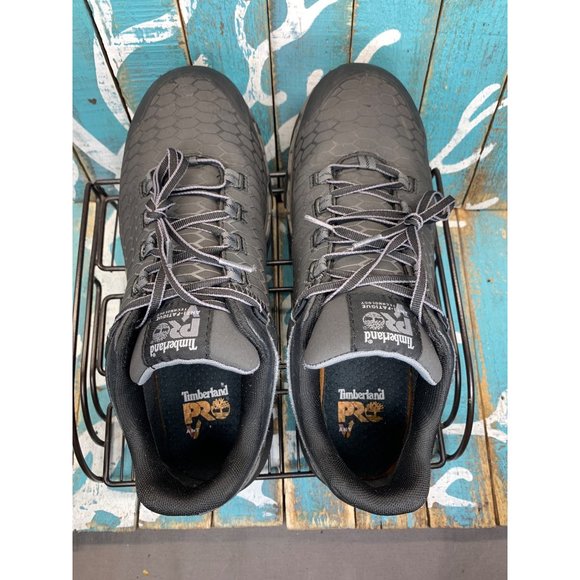 Timberland Pro Work Shoes Powertrain Sport MENS Black Lace Up Alloy Toe Sz 11M